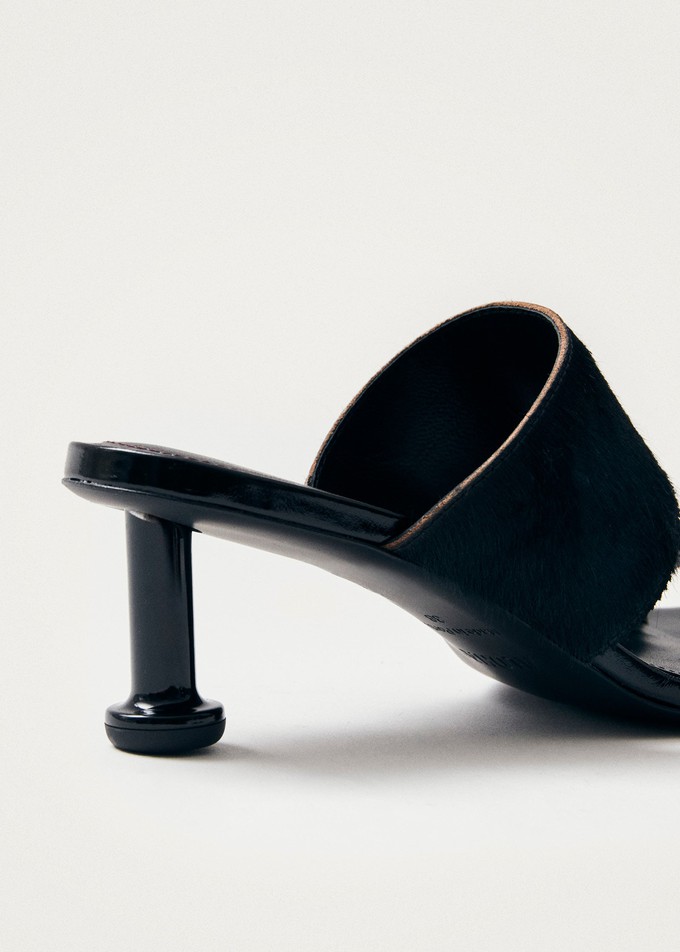 Rhea Soft Black Leather Sandals from Alohas