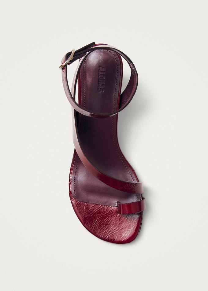 Miquela Onix Burgundy Leather Sandals from Alohas