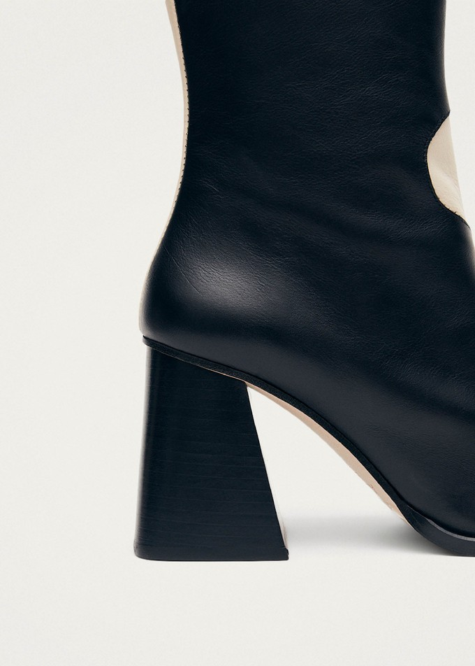 Blair Bicolor Black Cream Ankle Boots from Alohas