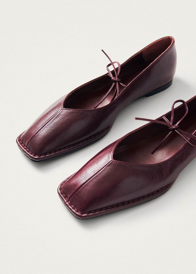 Sway Burgundy Leather Ballet Flats from Alohas