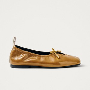 Rosalind Onix Caramel Leather Ballet Flats from Alohas