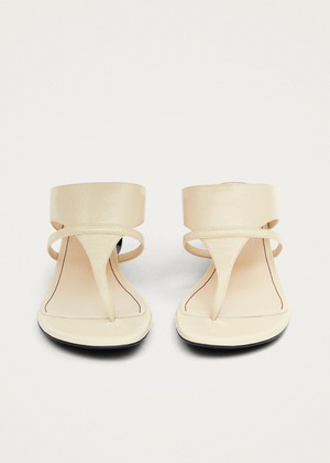 Dystaria Onix White Leather Sandals from Alohas