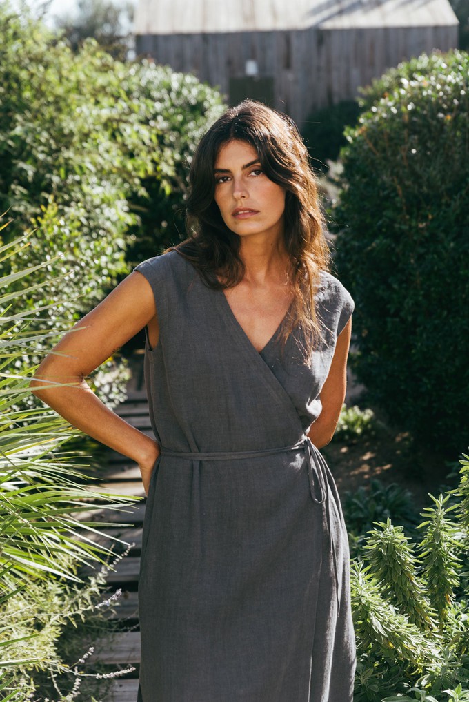 Aurora mid-length linen dress from AmourLinen