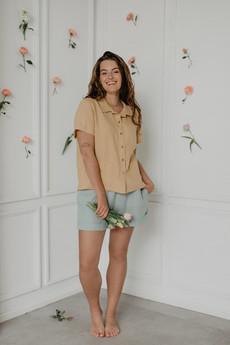 Linen shorts MIA in Mustard via AmourLinen