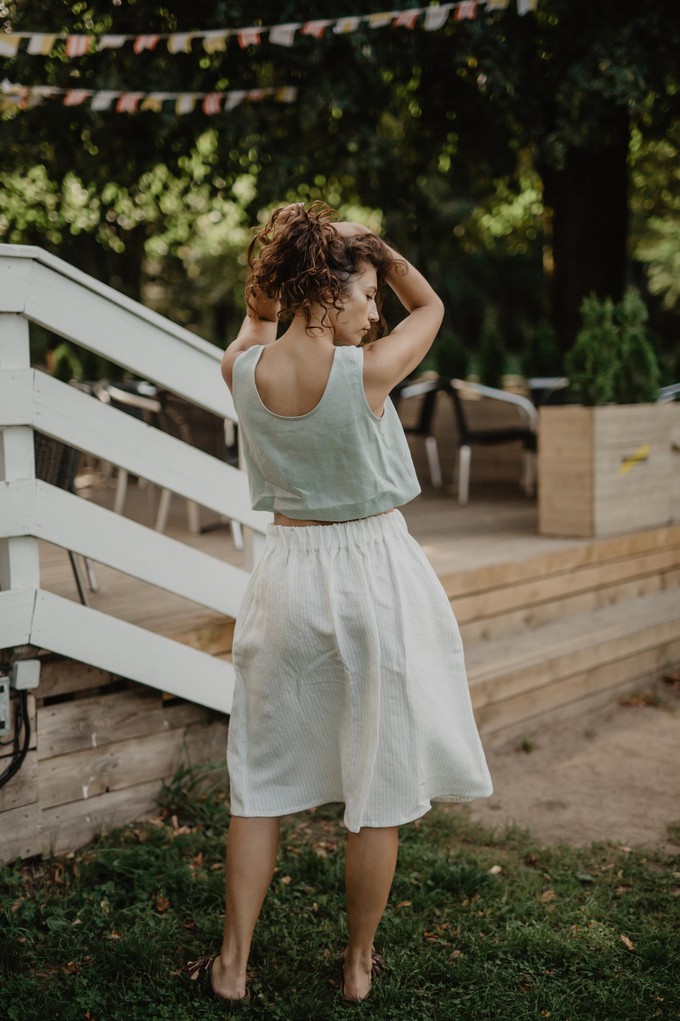 Linen skirt with buttons DAISY M White from AmourLinen