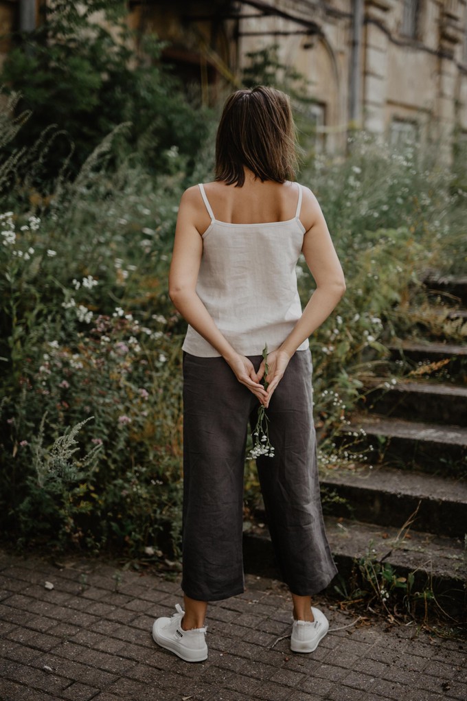 Linen pants Tokyo in Charcoal from AmourLinen