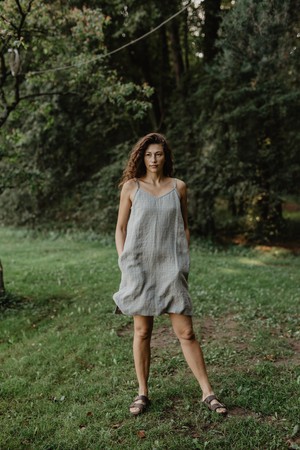 Linen slip dress ZOE from AmourLinen