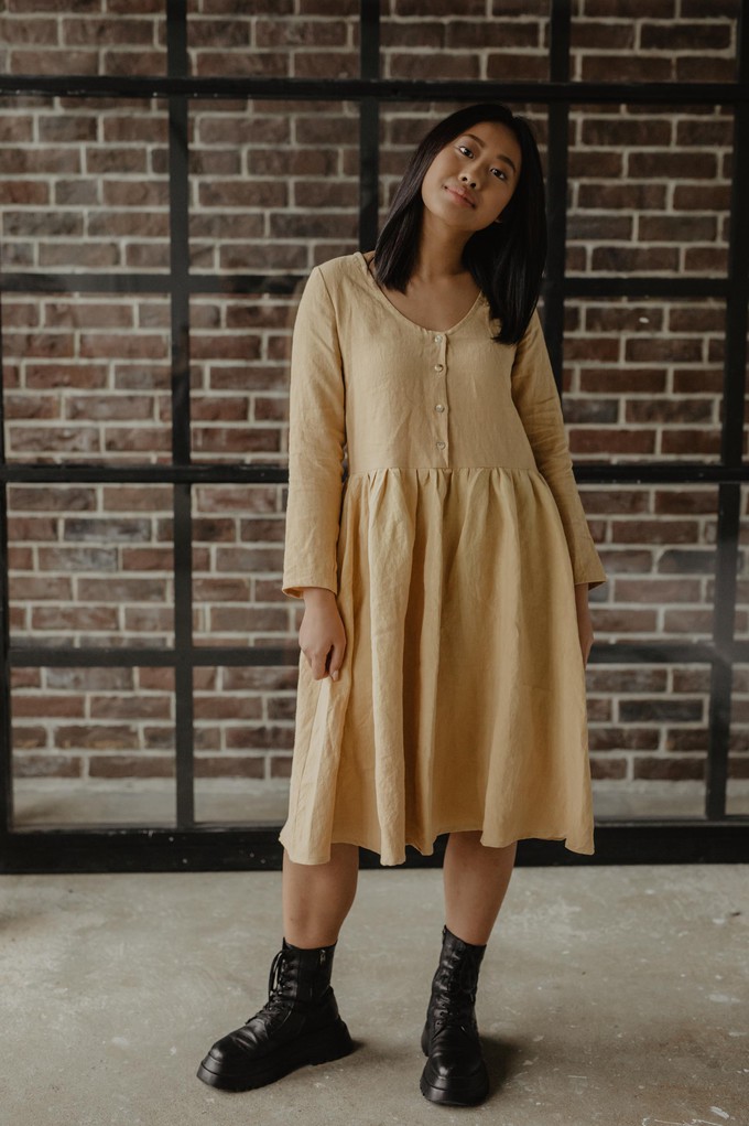 Lapland mid-length linen dress from AmourLinen