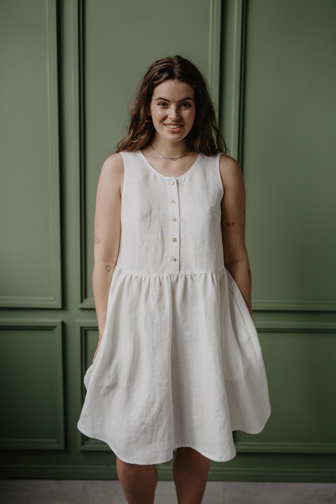 Linen sleeveless summer dress HAZEL from AmourLinen