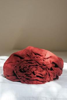 Linen fitted sheet in Terracotta via AmourLinen