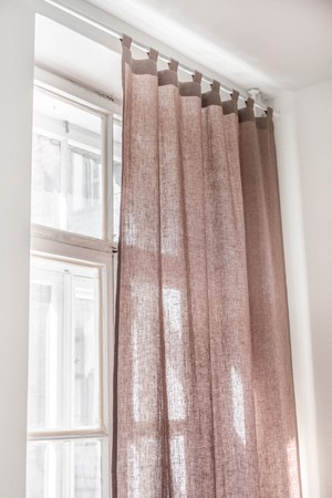 Tab top linen curtain in Rosy Brown from AmourLinen