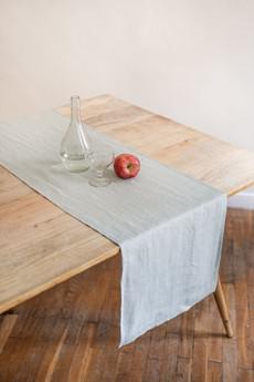 Linen table runner in Sage Green via AmourLinen