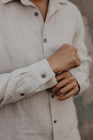 Classic linen shirt HECTOR S Cream from AmourLinen