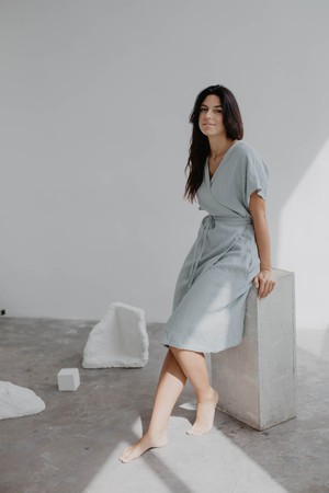 Linen wrap dress OLIVIA from AmourLinen