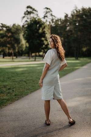 Linen apron dress JADE from AmourLinen