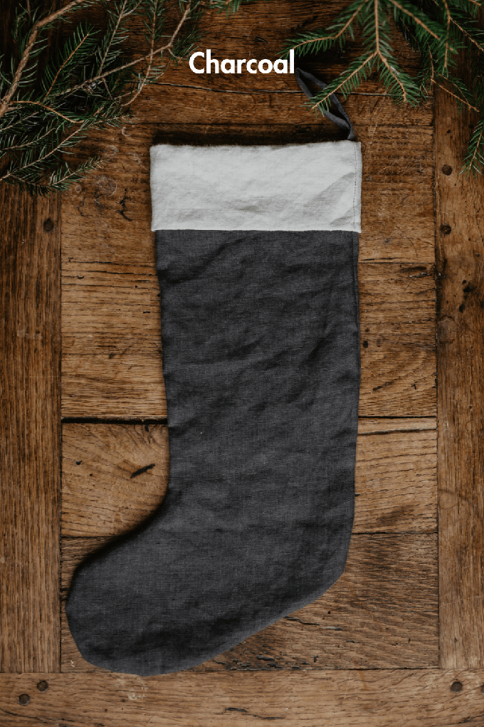 Linen Christmas stocking from AmourLinen