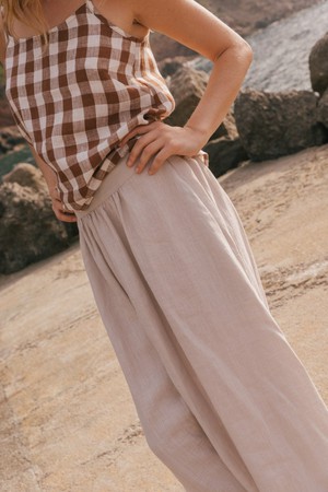 MONA long linen skirt in Cream from AmourLinen