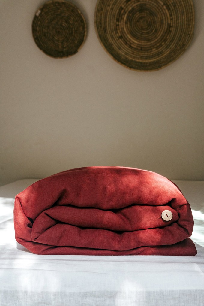 Linen duvet cover in Terracotta from AmourLinen