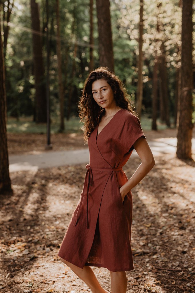 Linen wrap dress Rome from AmourLinen