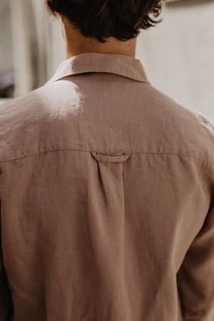 Classic linen shirt HECTOR XL Rosy Brown from AmourLinen