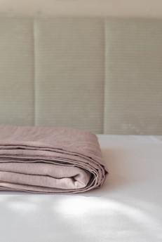 Linen flat sheet in Dusty Rose via AmourLinen