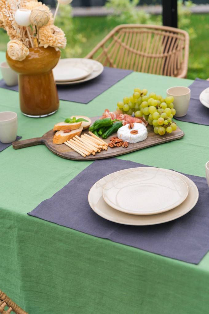 Linen tablecloth in Matcha Green from AmourLinen