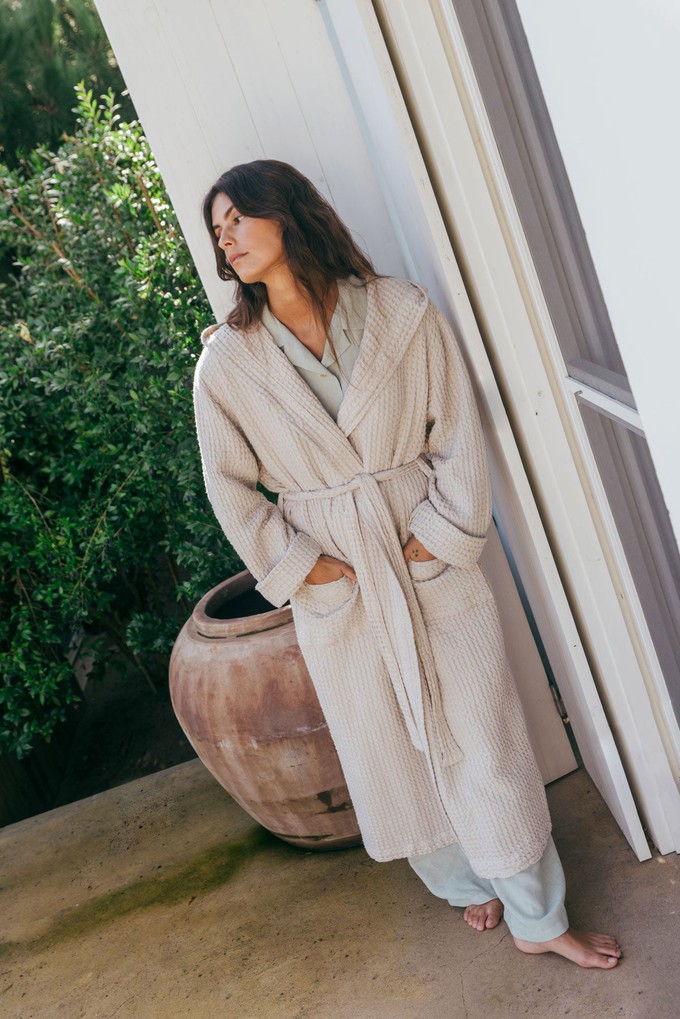 Waffle linen bathrobe Snuggle from AmourLinen