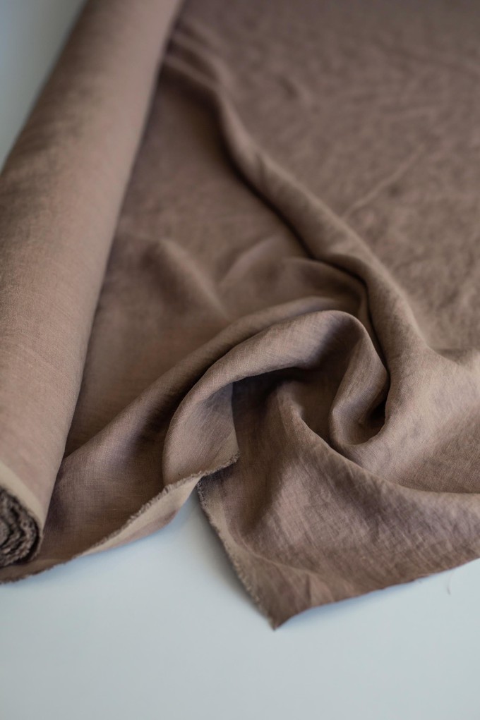 Rosy Brown 95" / 240 cm linen fabric from AmourLinen