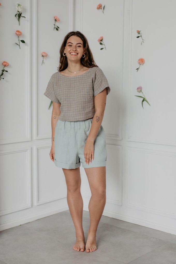 Linen shorts MIA in Sage Green from AmourLinen