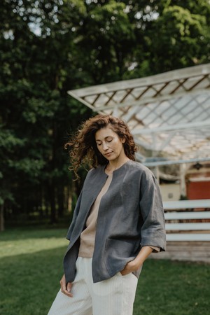 Linen oversized jacket Kyiv from AmourLinen