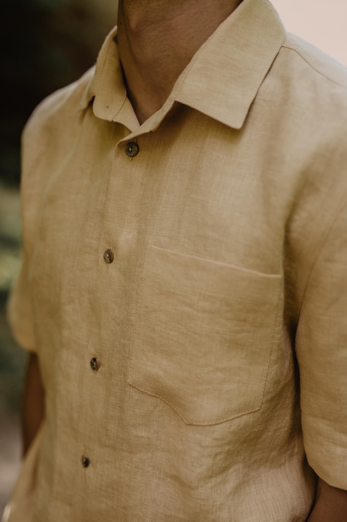 Oversized linen shirt MAGNUS in Mustard from AmourLinen