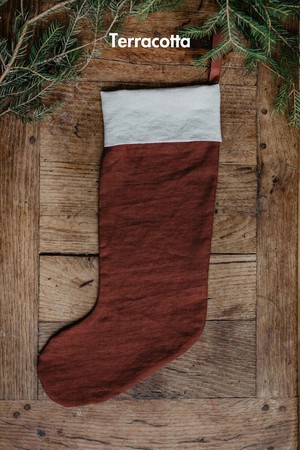 Linen Christmas stocking from AmourLinen