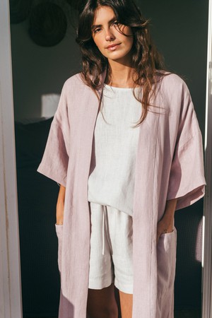 Linen bathrobe MIDNIGHT from AmourLinen