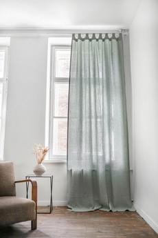 Tab top linen curtain via AmourLinen