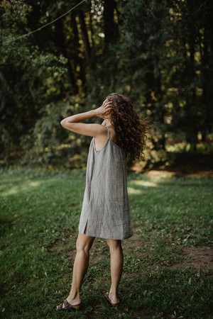 Linen slip dress ZOE from AmourLinen