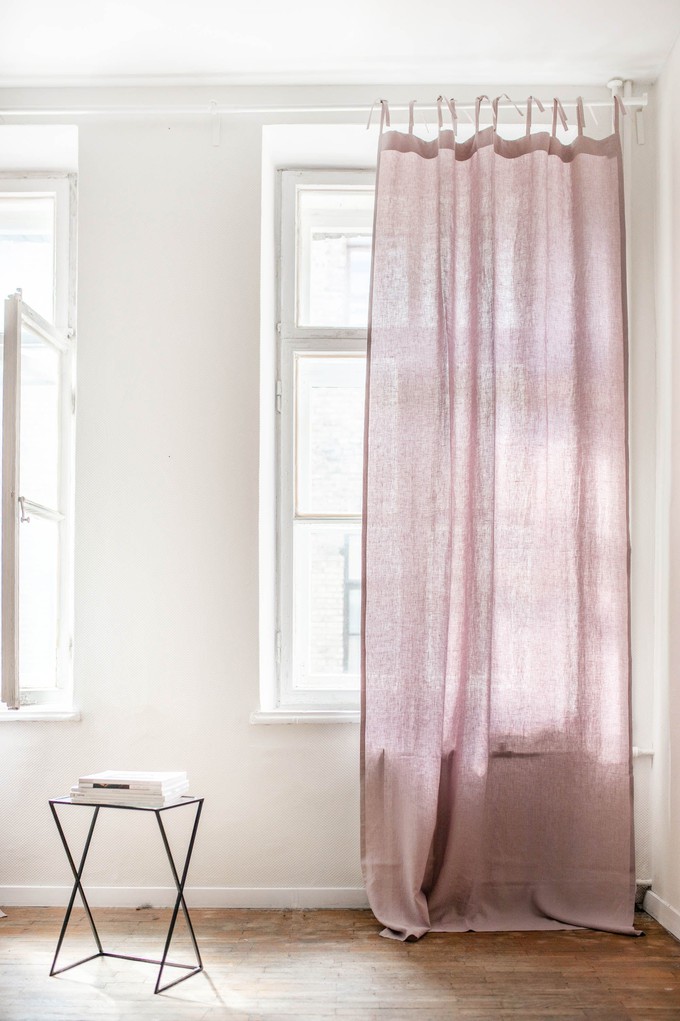 Tie top linen curtain from AmourLinen