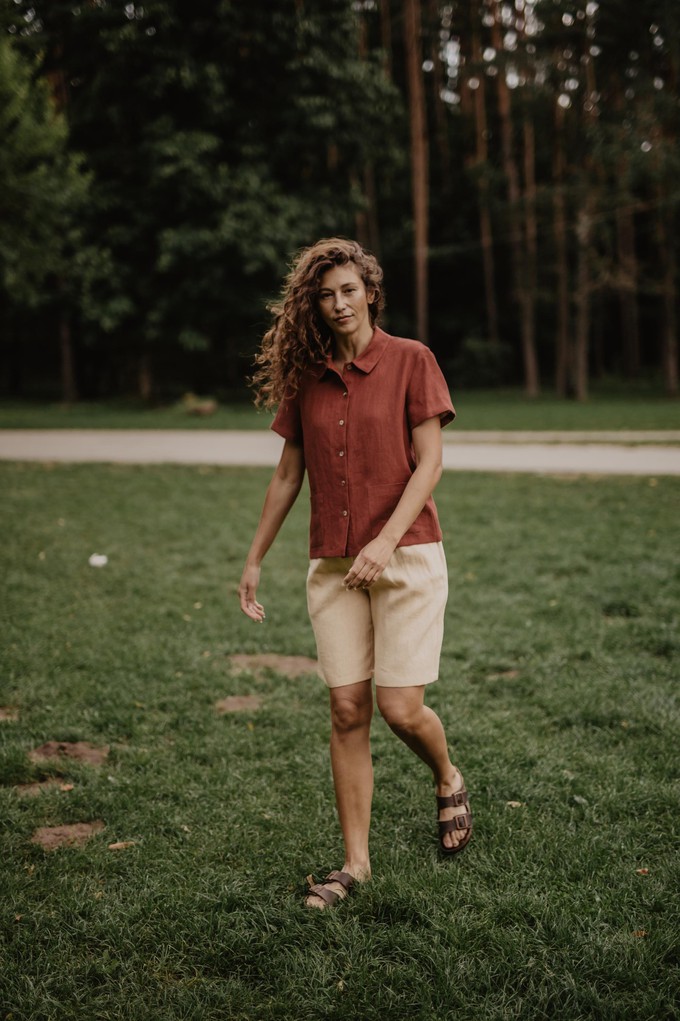 Linen summer shirt SCARLETT from AmourLinen