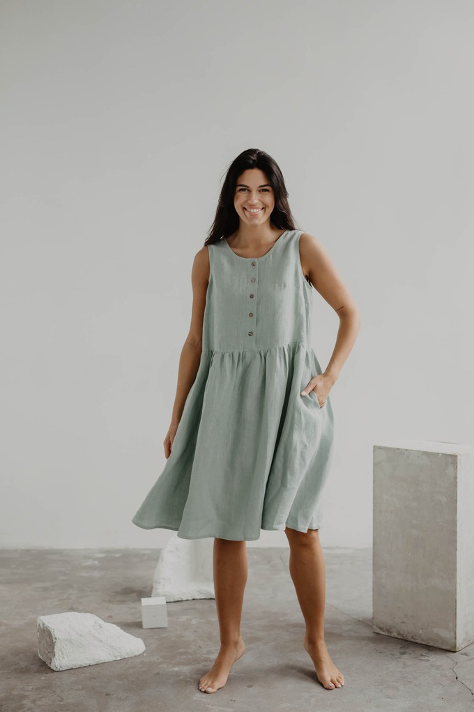 Linen sleeveless summer dress HAZEL from AmourLinen