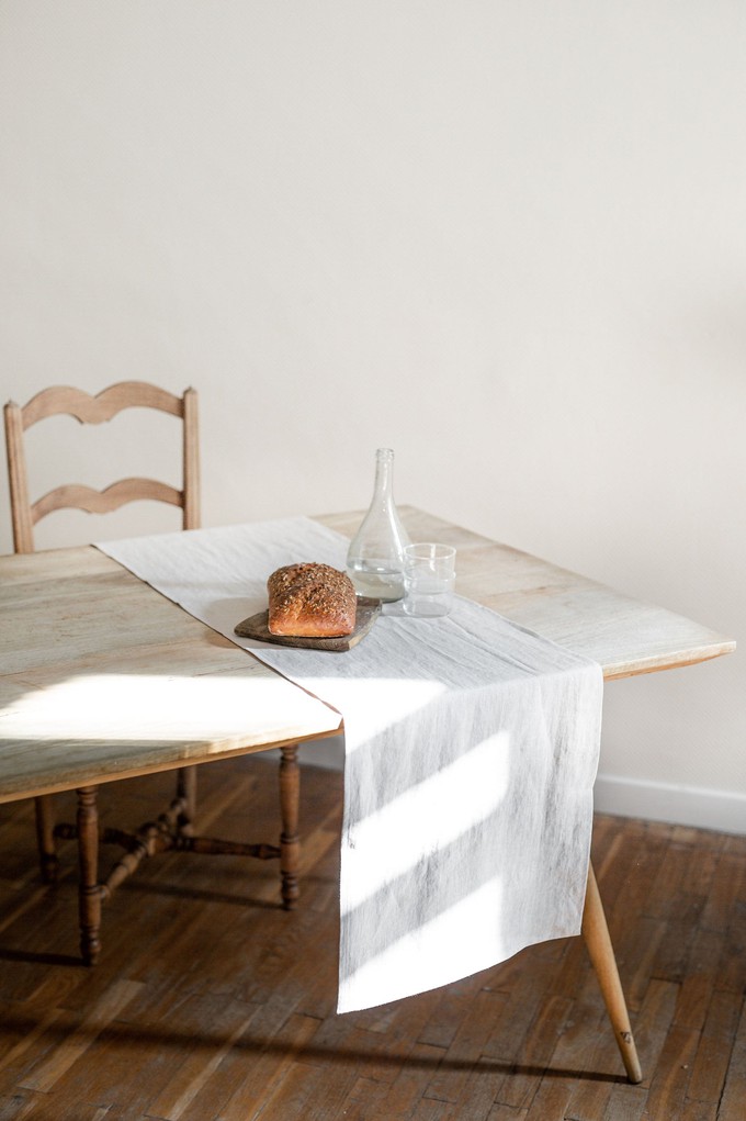 Linen table runner in Cream from AmourLinen