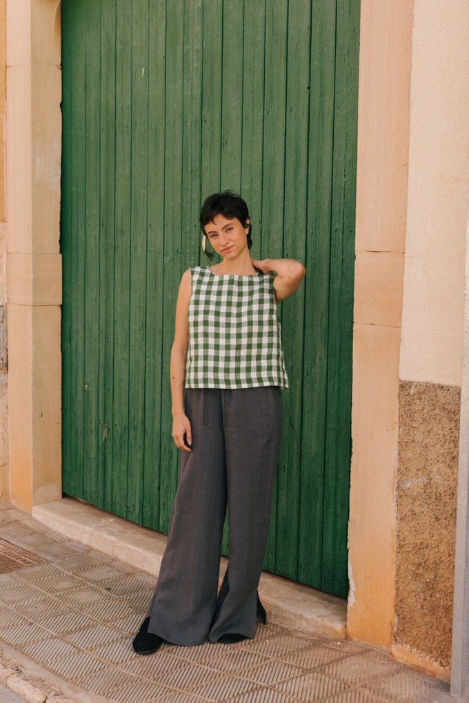 Leah wide linen pants with slits from AmourLinen