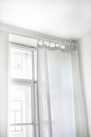 Tie top linen curtain in White from AmourLinen