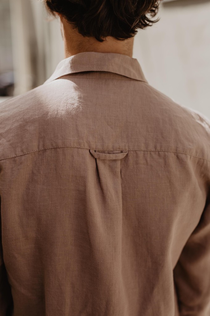 Classic linen shirt HECTOR in Rosy Brown from AmourLinen