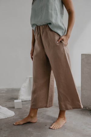 Linen pants Tokyo XL Rosy Brown from AmourLinen