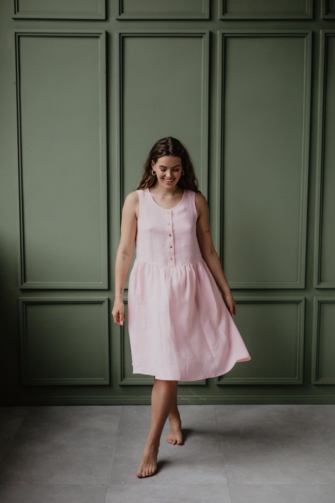 Linen sleeveless summer dress HAZEL from AmourLinen