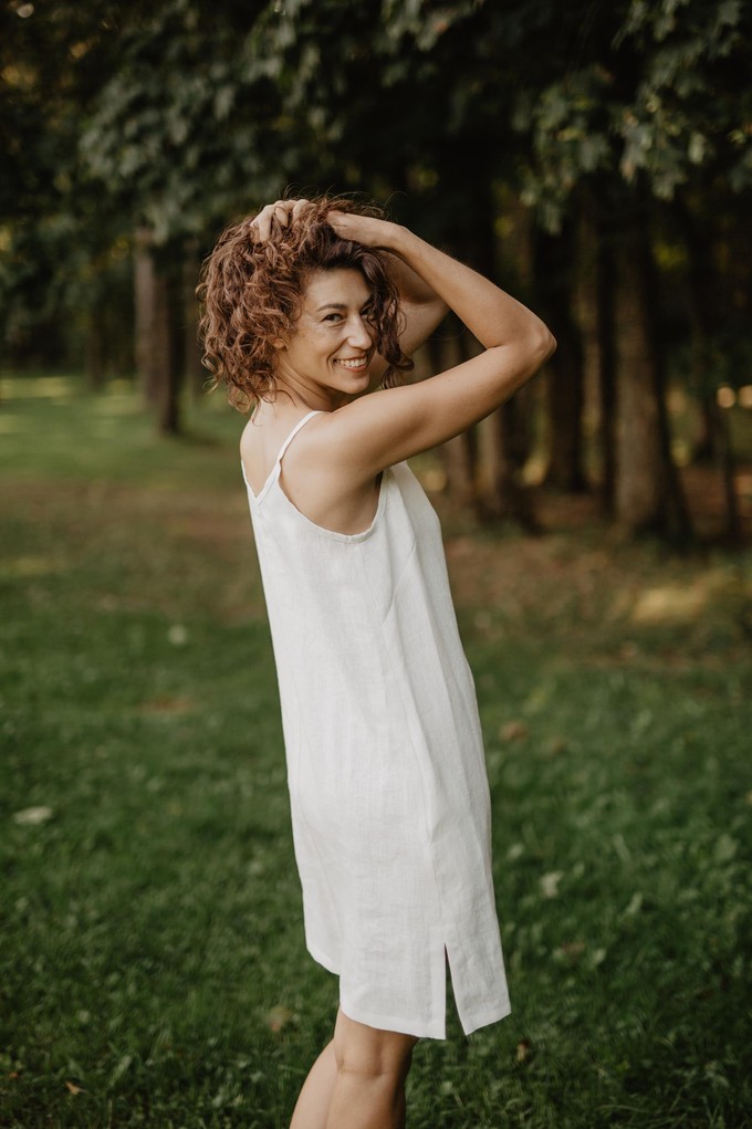 Linen slip dress ZOE in Dusty Lavender from AmourLinen