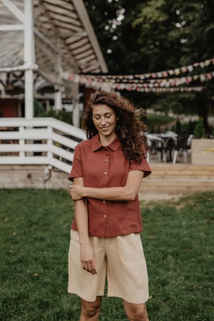 Linen summer shirt SCARLETT from AmourLinen