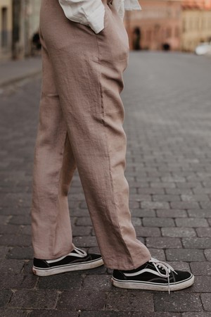 Linen pants ADONIS in Rosy Brown from AmourLinen