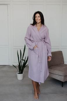 Waffle linen bathrobe Snuggle - Dusty Rose / Size 1 via AmourLinen