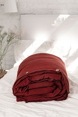 Linen duvet cover in Terracotta from AmourLinen