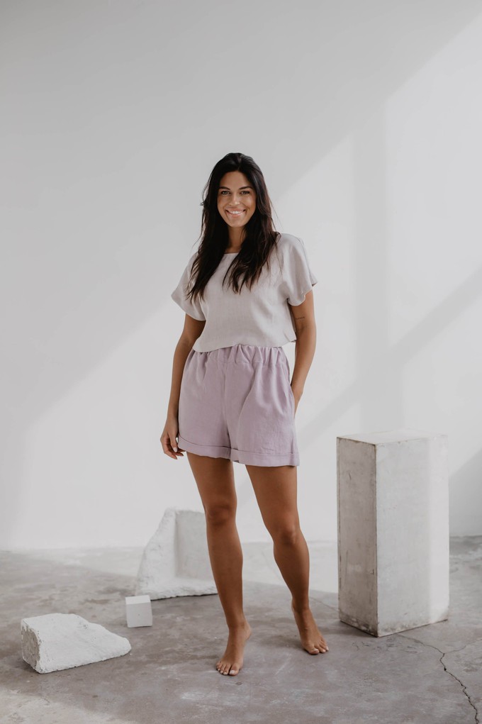 Linen shorts MIA in Dusty Rose from AmourLinen